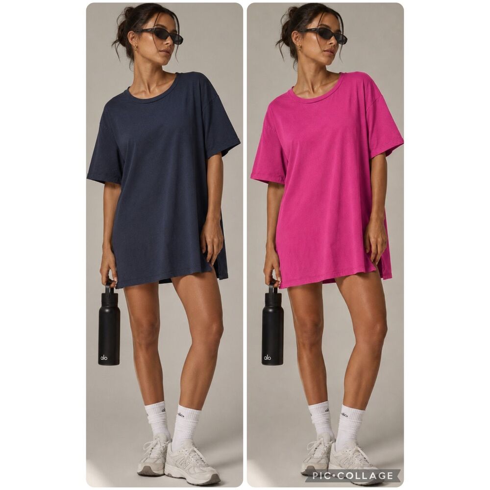 Z Supply Oversized Tunic Cover-Up Bundle | Pink & black Essential Tee Dresses |